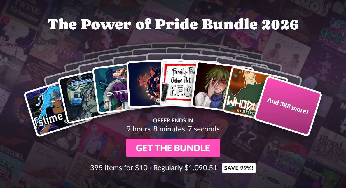 itchio's tweet photo. 🌞 And the Summer Sale is now over! Thanks to everyone who participated in our largest sale yet, with over 35k projects on sale!

BTW You still have 9 more hours to grab the Power of Pride Bundle! https://t.co/GxCysWzIFq https://t.co/D0O3CUxrbM