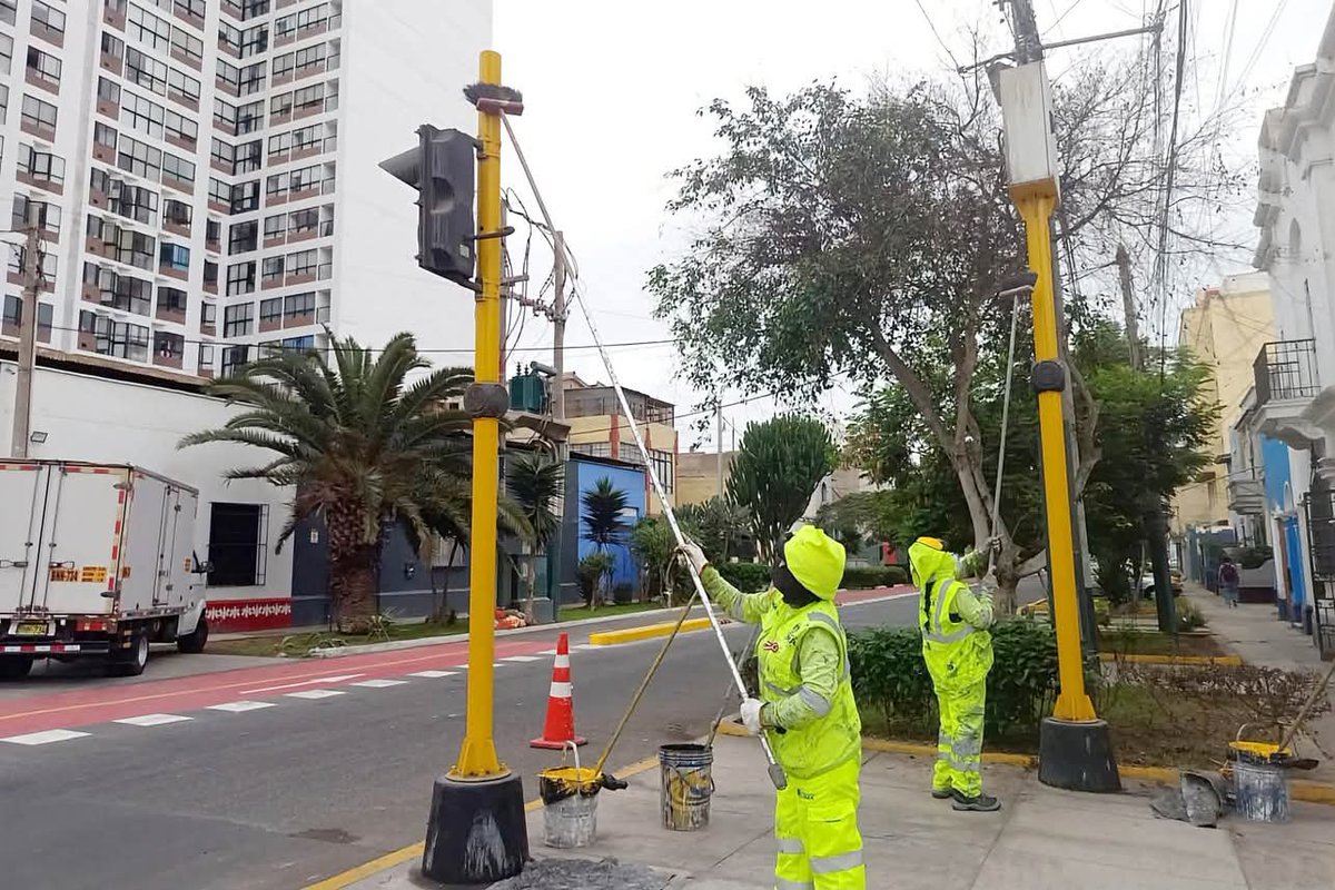 MuniLima's tweet photo. A través de @EmapeMML se viene realizando trabajos de mejoramiento de áreas verdes, arborización y pintado urbano en la avenida Brasil, contribuyendo al orden del entorno y al fortalecimiento de los espacios públicos en beneficio de los vecinos. https://t.co/5DlREMN8QZ
