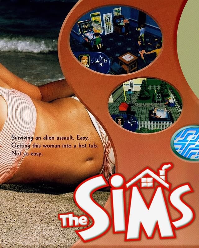 letmefeedonyou's tweet photo. the sims promotional ad from the early 2000s https://t.co/kDOHo7TSKm