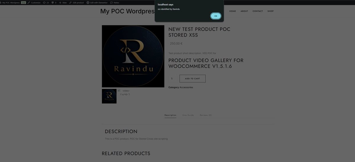 DarkWebInformer's tweet photo. 🚨 CVE-2026-10104 PoC published

GitHub: https://t.co/vHfLXkX0wm

A PoC is available for an authenticated stored XSS issue in Product Video Gallery for WooCommerce.

The flaw affects older versions of the WordPress plugin and can allow JavaScript execution on public product pages after a user with product-editing access injects the payload.

Fixed in 1.5.1.9.