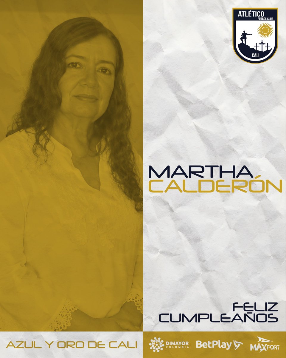 AtleticoFCSA's tweet photo. 🎉🔥 ¡Feliz cumpleaños, a nuestra Secretaria Martha Calderón ! 🎂🙌

Desde la gran familia #AtléticoFC de Cali te enviamos toda la mejor energía: salud, alegría y muchos éxitos. 💙💛
¡Que sigan las alegrías del fútbol, 🏟️! 🛡️⚽⚔️
#AtléticoFCSomosTodos 💪⚽ https://t.co/gLbjYxsDJp
