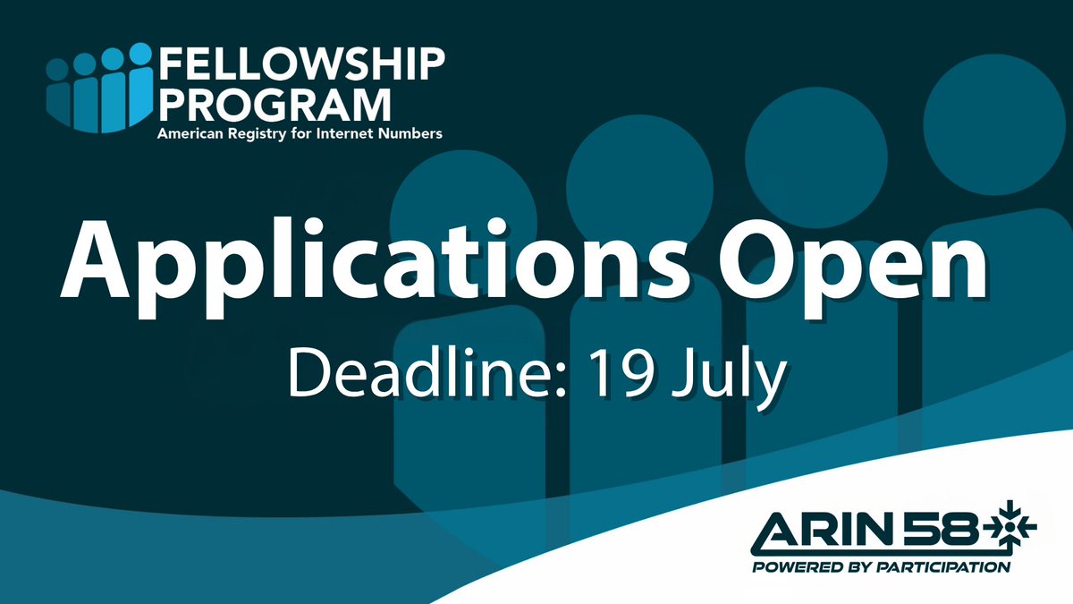 TeamARIN's tweet photo. #ARIN58 #Fellowship applications are open! Virtual prep sessions, #mentorship, and in-person or virtual attendance of our meeting in #Miami this October. 

🗓️ Apply by 19 July.

Learn more and access the application: https://t.co/uIeZ8oHVRU https://t.co/vfamXK9qMl