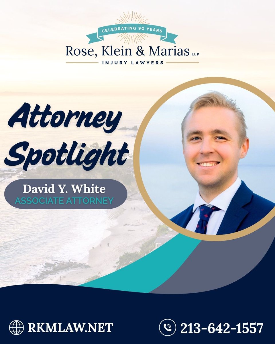 RKMLaw's tweet photo. Rose, Klein &amp; Marias LLP is proud to spotlight Associate Attorney David Y. 

His dedication, compassion, and drive make him a valuable member of the RKM team and a trusted advocate for those seeking justice.

#AttorneySpotlight #RKMLaw https://t.co/63iu9mjgm2