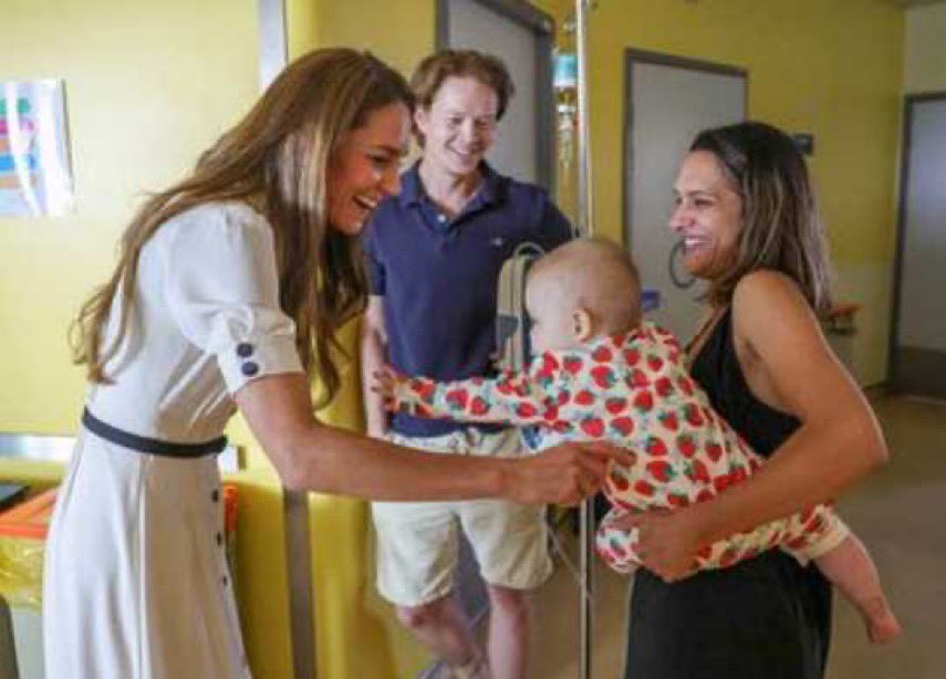123workerbee's tweet photo. Princess Catherine, the natural mother. How this baby is reaching for her, not even knowing her is 😢 

I’m not crying. You’re crying. https://t.co/D0HaO3apqi
