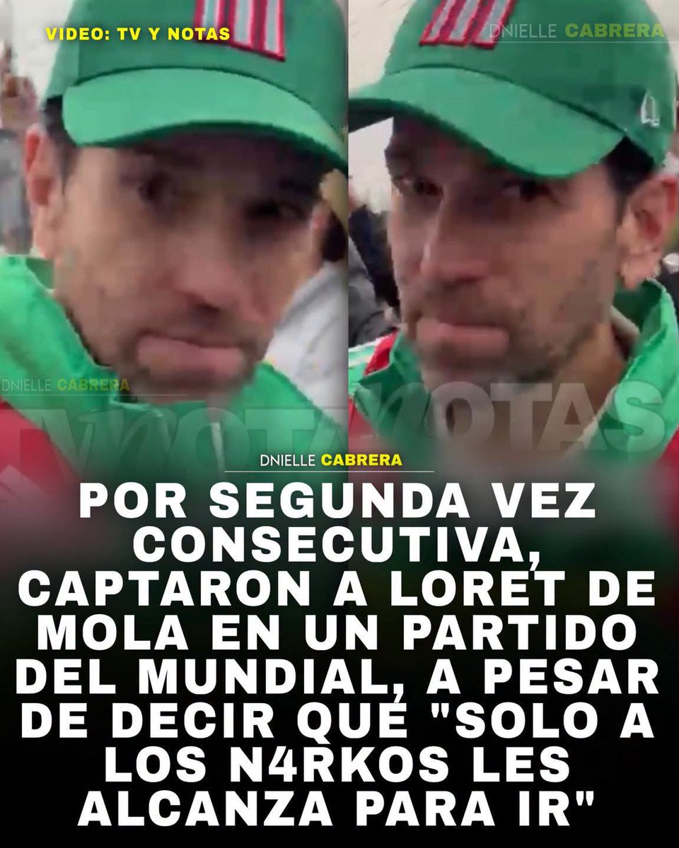 DnielleCabrera's tweet photo. 🚨🤣 NO PUDO RESISTIR LA TENTACIÓN!

Por segunda vez consecutiva, captaron a Loret de Mola ahora en el partido de México vs Inglaterra, a pesar d haber dicho que “solo a los n4rk0s les alcanza para ir” 😂🤣 https://t.co/r3I5SwLZwc