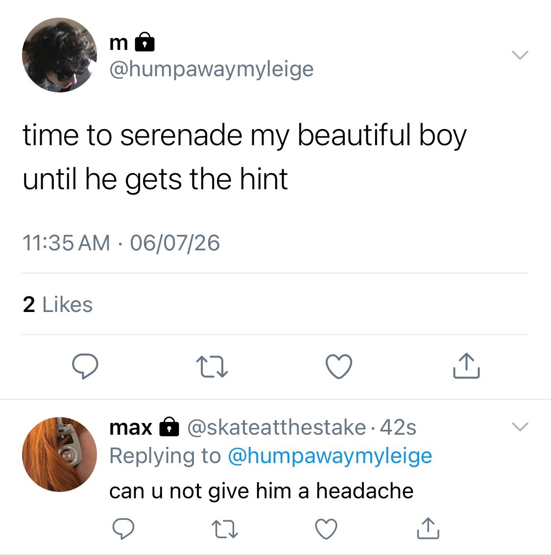 colabyers's tweet photo. mike serenading will until he gets the hint is real to me https://t.co/0lMvad9ICg