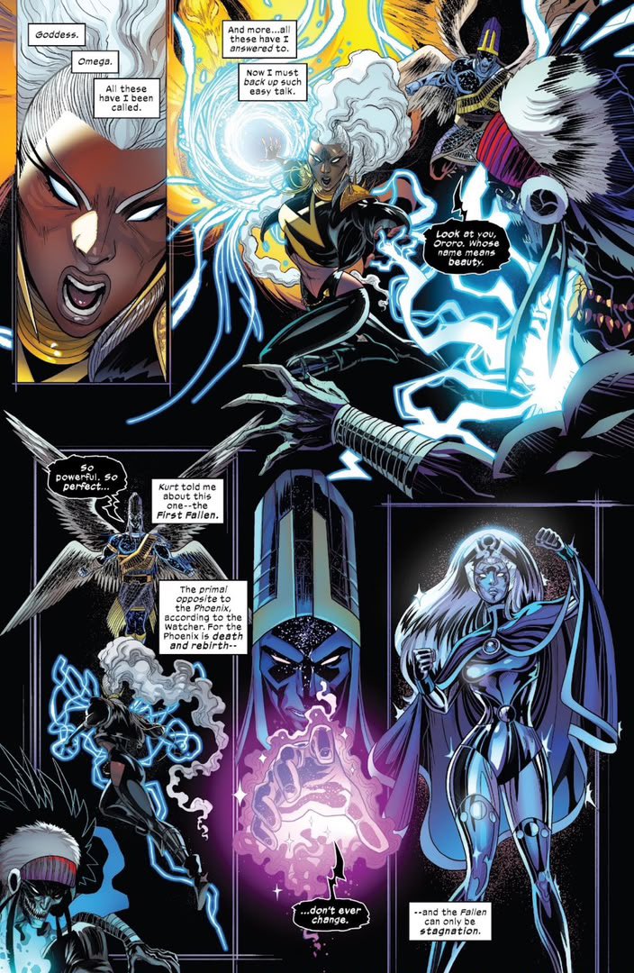 rainstorm234's tweet photo. Storm wins. His avatar of the blue version is yet to show anything on the level of  combating 5 oppositional abstract forces of creation at once in their realm that conceptually transcends space-time continuum. https://t.co/nUMJ0ANCcl