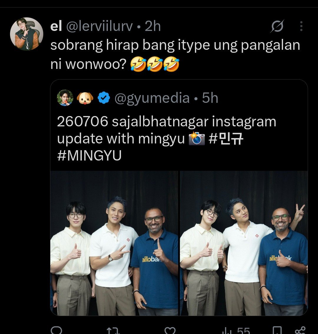 mwoomf's tweet photo. meanielarries but its just carats asking the right question abt mentioning the member beside mingyu becoz he endorsed the brand with him...its who you people  streotype minwon with shipping lens never respect them as basic member duo like how u do with other svt duos. https://t.co/MNUJYIlRaT