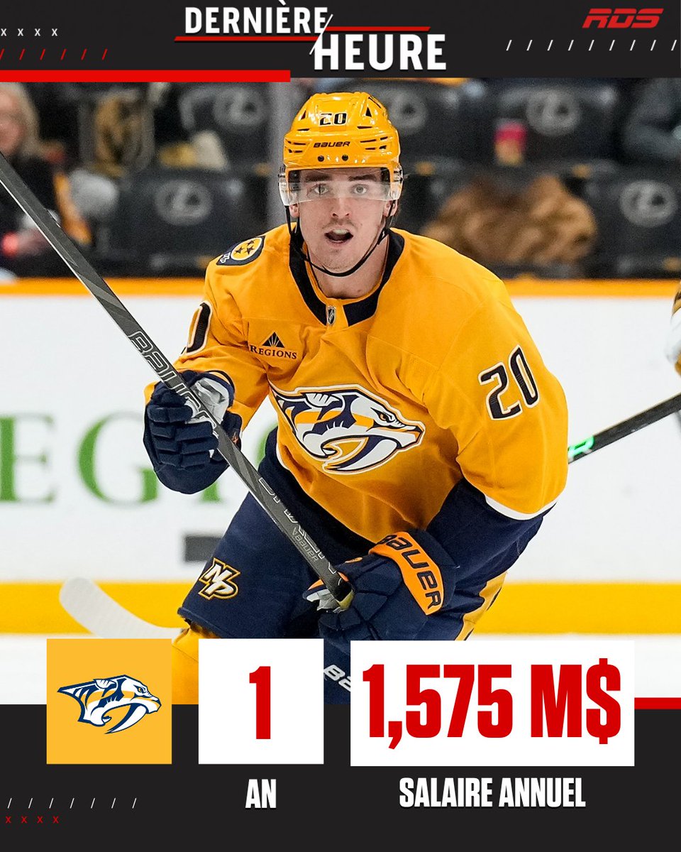 RDSca's tweet photo. Justin Barron signe un contrat d'un an avec les Preds! ✍️ https://t.co/7olWIqonK3