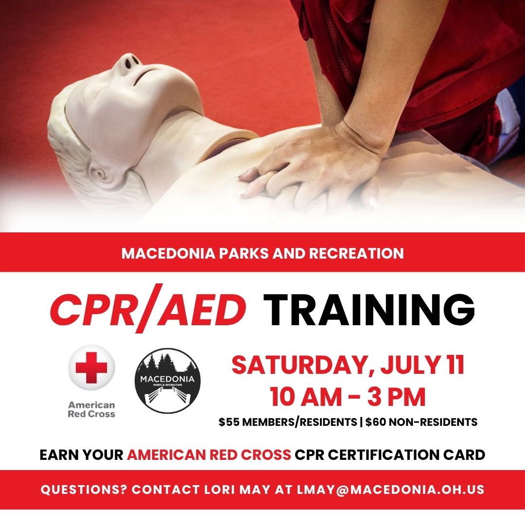 macrecohio's tweet photo. Sign up TODAY for our CPR/AED Training this Saturday, July 11, from 10 a.m. to 3 p.m.
☑️ Must be age 15+
☑️ $55 for members/residents | $60 non-residents
☑️ Earn your American Red Cross CPR certification card!

Register under Aquatic Programming: https://t.co/0gEROlG5xq https://t.co/ns3utjPFFu
