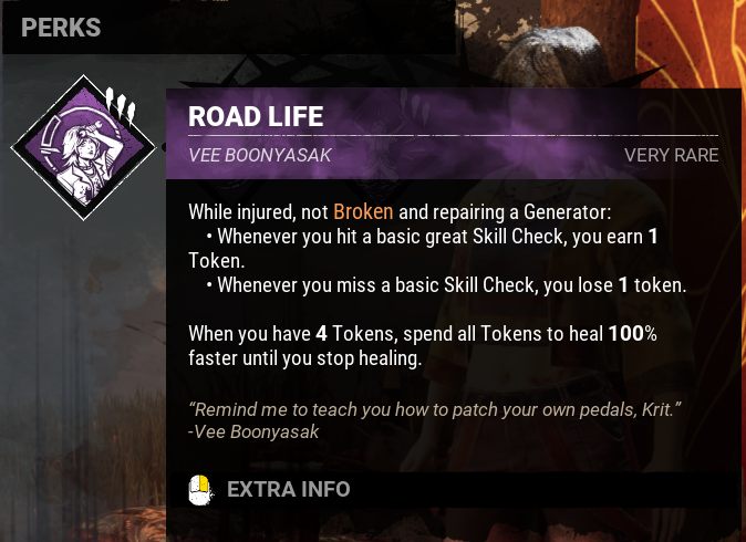 Scaruvski's tweet photo. When i first read this perk i thought getting all tokens would heal me one health state. Considering i d need to be not broken it d be like a perk that heals me when doing a gen. But ig not, still can t wrap my head round how what it actually is a real perk in this game. https://t.co/GLZDYTpOc5