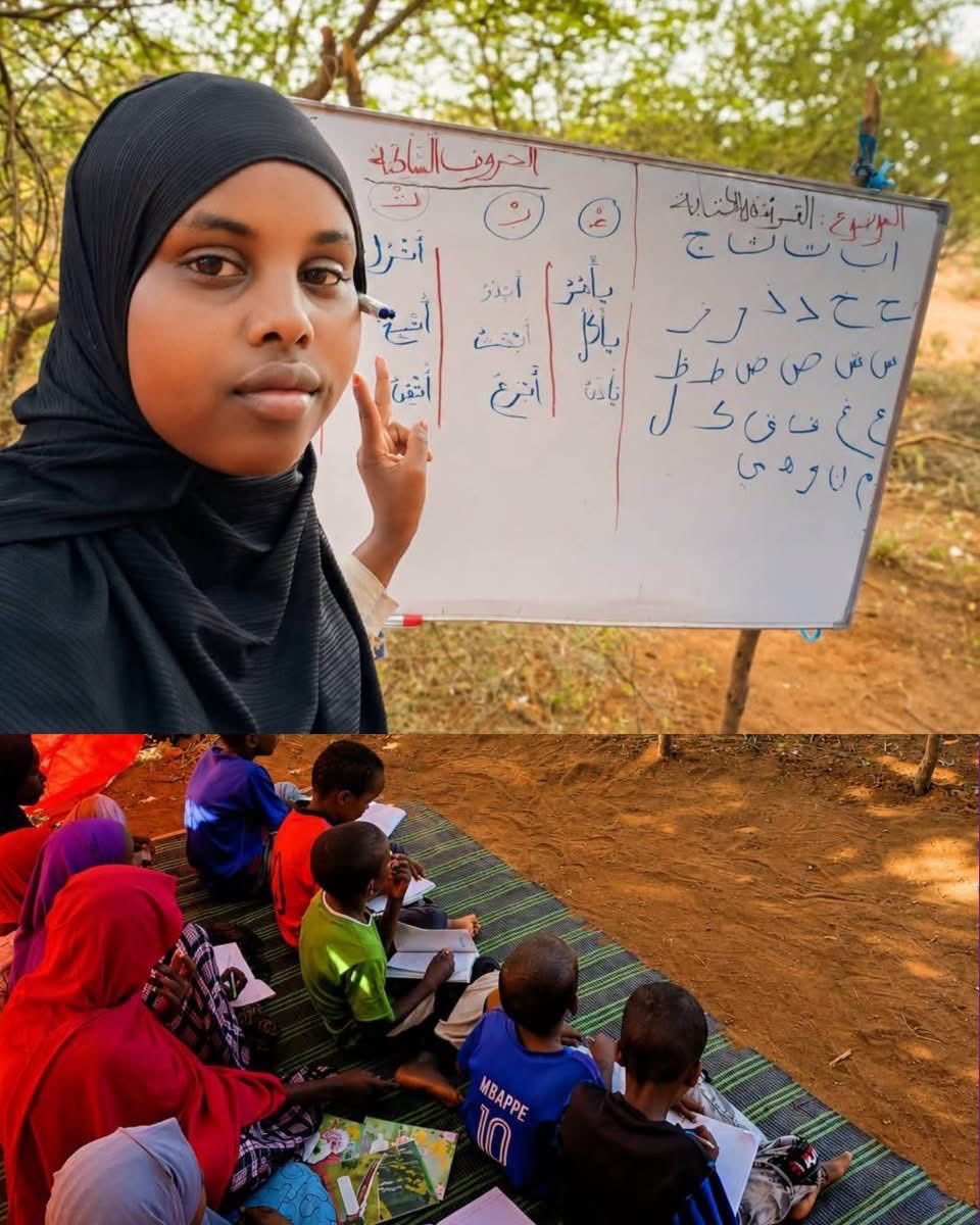faarah_jiinje's tweet photo. Gabadh haysa shaqo Qaran — waa Luula Bile oo ka mid ahayd ardeyda bishan dhammaysay dugsiga sare, waxa ay u baxday baadiye, iyada oo waxbaraysa da'yarta miyiga ee aan haleelin waxbarasho.
Halkani waa miyiga Gobolka Sool ee Woqooyibari. #BarAmaBaro. #Somalia https://t.co/cZo6Do0oSB