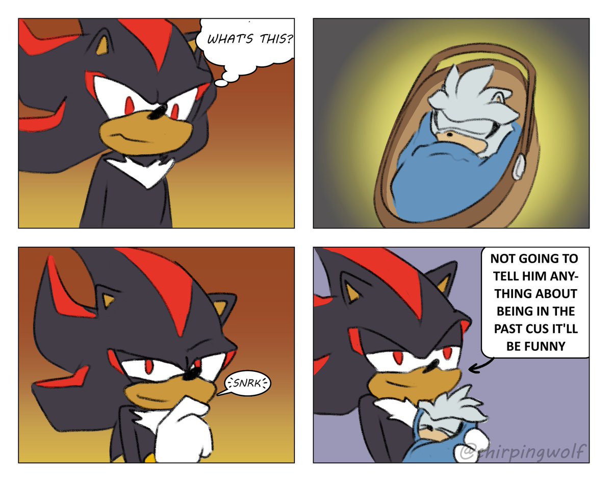 ChirpingWolfArt's tweet photo. those fics where shadow takes care of silver in the future https://t.co/6eej9YBhUZ