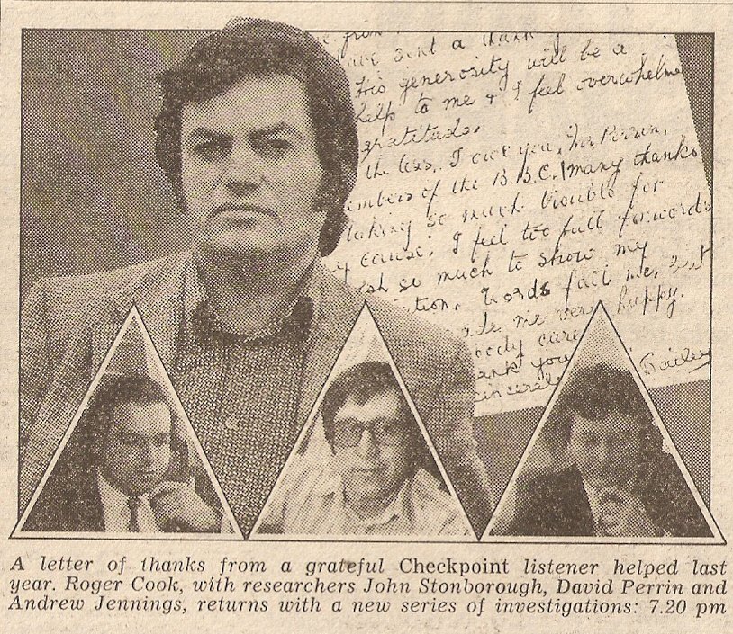 SophieTucker88's tweet photo. A Happy 53rd Anniversary to the BBC Radio 4 consumer rights programme Checkpoint with (the recently departed) Roger Cook! #BBCRadio4 #RogerCook #Checkpoint https://t.co/l60XUROn7E https://t.co/4jCSABWr4H https://t.co/YyFiy7sd5c https://t.co/AuVibJtTJD