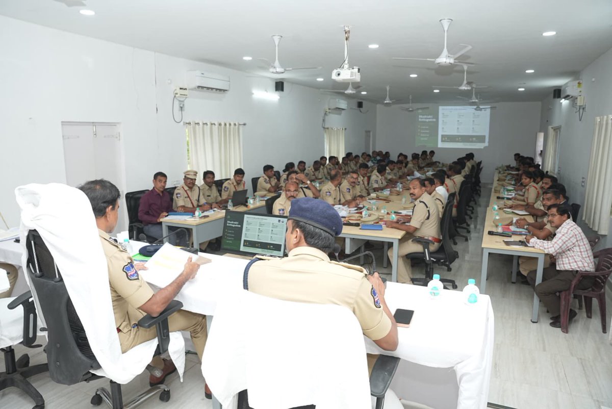 CVAnandIPS's tweet photo. In the evening, I reviewed the performance of the Bhadradri Kothagudem Police Unit. Sat through a detailed presentation by the SP and his officers on the district's crime statistics, conviction rates, anti-narcotics efforts, investigations and key administrative issues. As the district shares borders with Chhattisgarh and Andhra Pradesh, I stressed that it remains a critical entry point for ganja trafficking and directed officers to intensify action against ganja cultivation, transportation and organised drug networks, while strengthening surveillance and route checks at bus stations, railway stations and other transit points with the support of K9 units. 

I said drug traffickers would be treated as more dangerous than extremists and terrorists and would face even stricter legal action. I also directed officers to improve the quality of investigations, enhance conviction rates and ensure timely uploading of complete digital case records on CCTNS. Reaffirmed our commitment to advancing the State Government's vision of making #Telangana a drug-free State by December 2029 through sustained enforcement and public participation. 

Also inaugurated the police guest house in DAR headquarters- Kothagudem