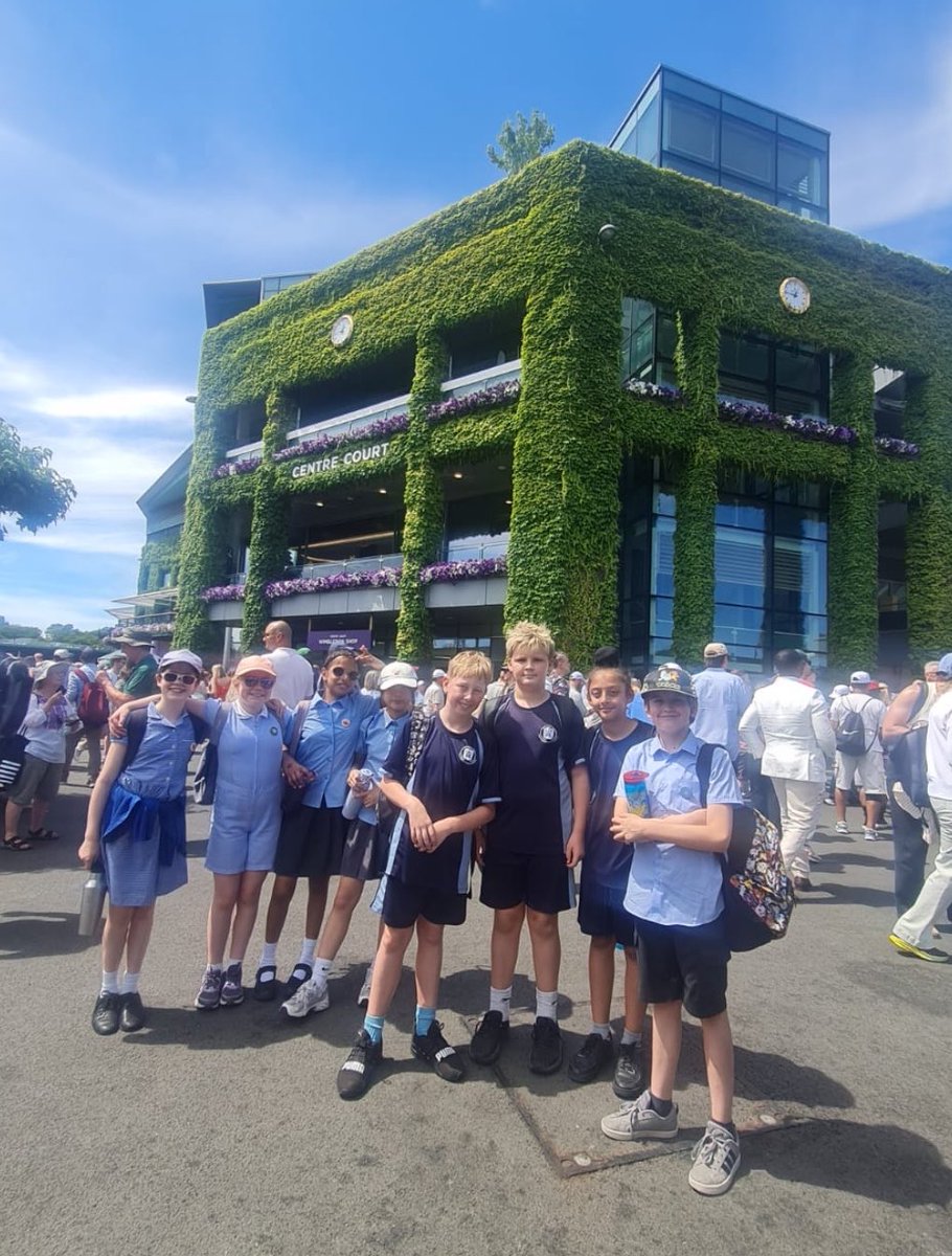 WestAshtead's tweet photo. Our Year 6 pupils had an unforgettable day at Wimbledon! 🎾 
We were lucky enough to watch some incredible matches on Court 1, experiencing world-class tennis up close.
@Wimbledon 
@LEOsports7 https://t.co/Ch1eFeMnSN