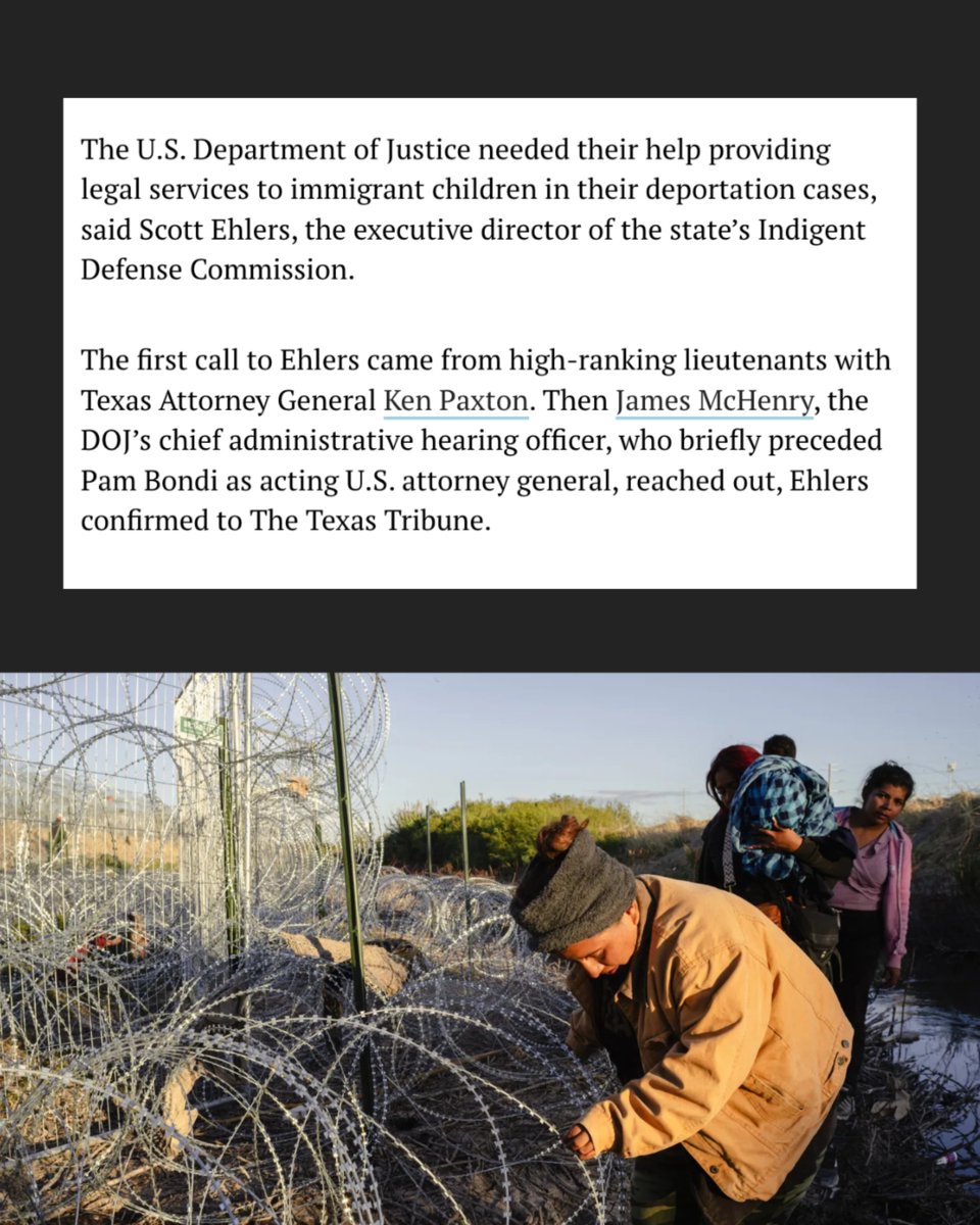 LetKidsThrive's tweet photo. [1] The Trump Administration is trying to return children to the harms they fled.

@TexasTribune outlines how the administration is chipping away at laws protecting kids seeking safety in the U.S. Plans are underway to relocate them to Texas to be able to deport them more rapidly https://t.co/IhqWDZ6j8j