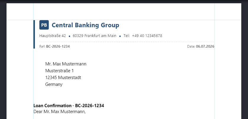 HZschuppan79649's tweet photo. 📄 FlowShift: Reusable Document Components — Instant YAML Injection
Headers · Footers · Styles · Scripts
Define once. Inject anywhere. Populated instantly.
Professional branding. Perfect alignment.
Example: Professional Bank Header
#FlowShift #DocumentAutomation #YAML https://t.co/VhrSMaE1ym