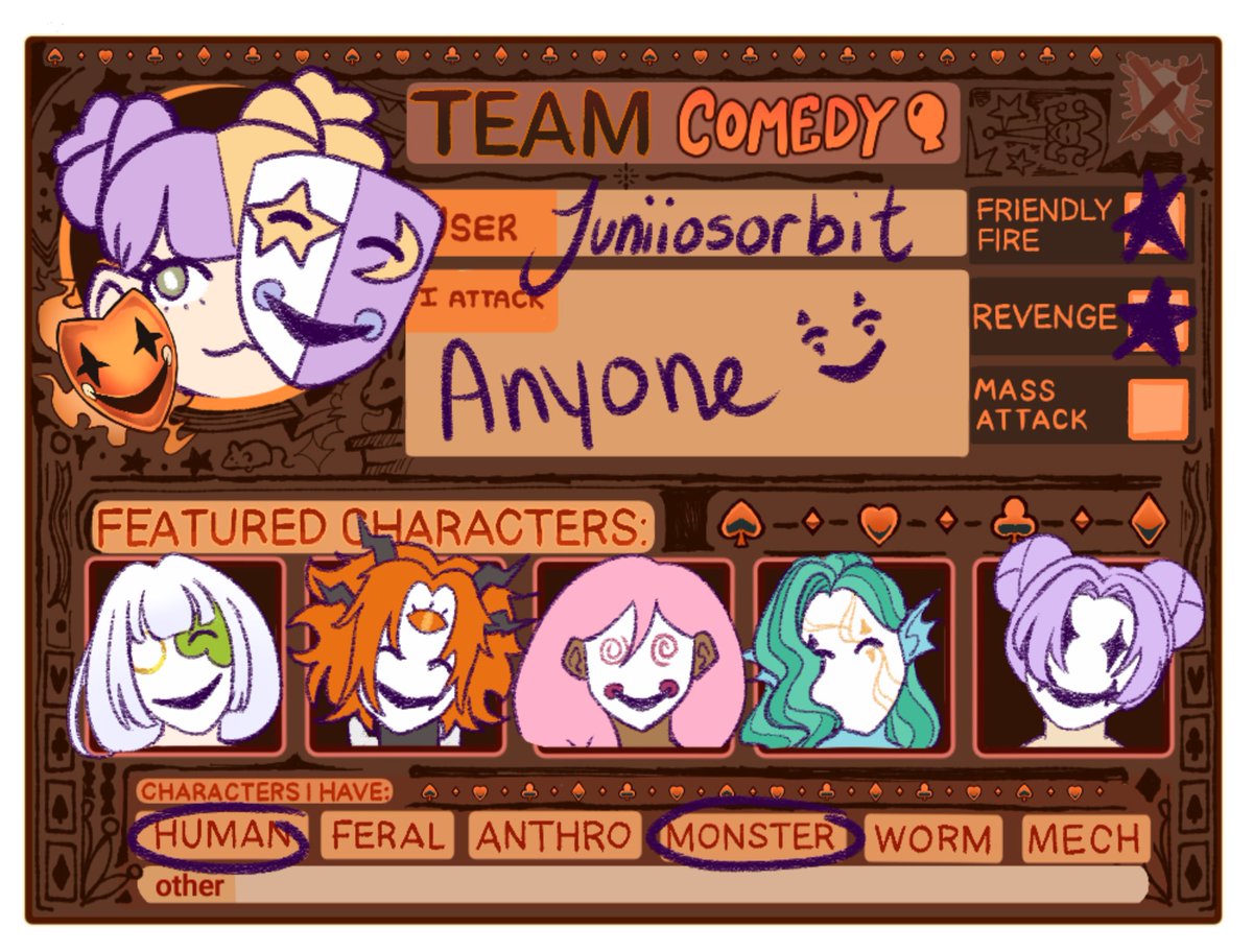 juniiosorbit's tweet photo. 🎭 Art Fight Thread for 2026 !! 🎭 https://t.co/iOnOpDOqHU