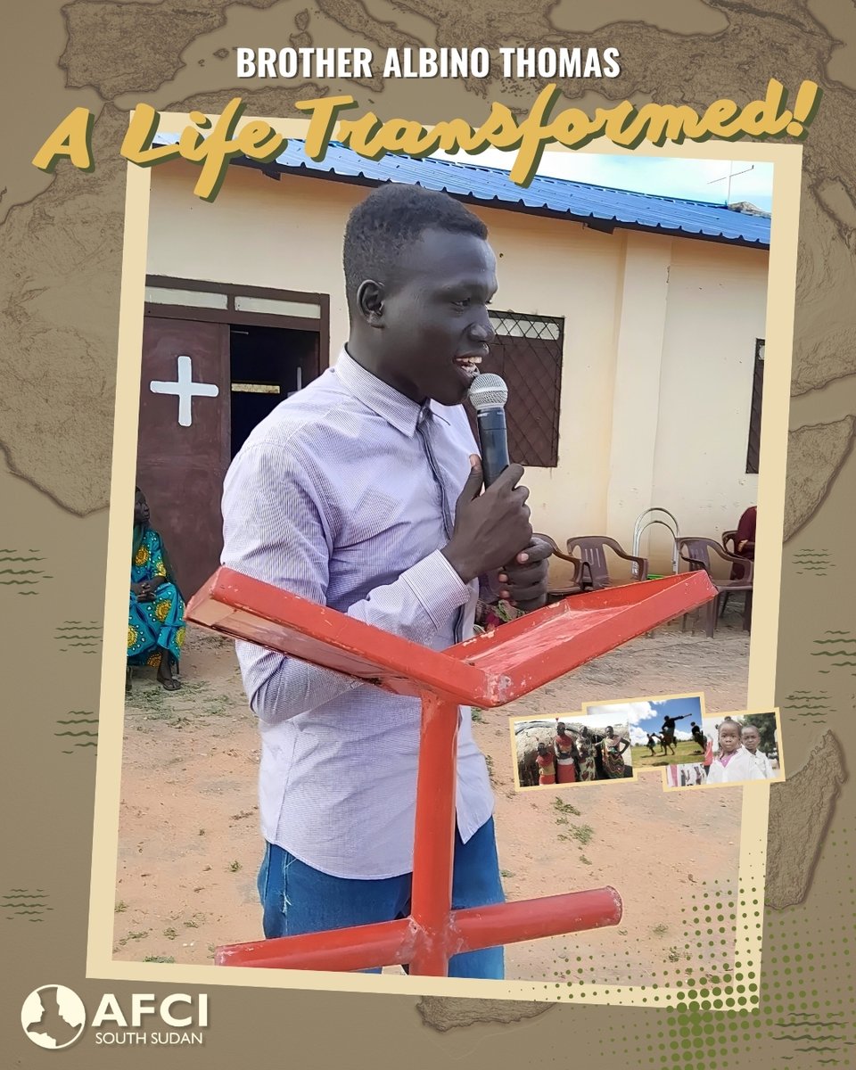afciworld's tweet photo. My name is Albino Thomas. I’m an evangelist serving in the Sudanese Episcopal Church, and I’m on fire for the Gospel!
#Sudan #Gospel  #Missions #BiblicalTraining

How can you be part of his journey?
- Pray for Albino
- Support training for leaders in N. Africa
- Share this! https://t.co/Gd8ZLEdqGG
