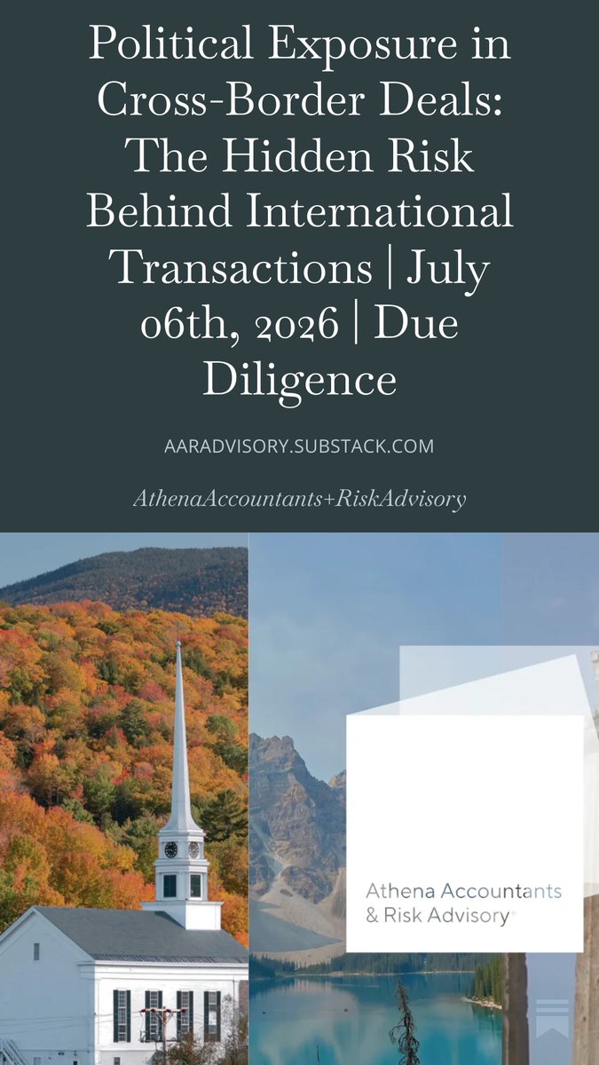 aaradvisory's tweet photo. Cross-border deals aren't just about financials.

Political exposure, sanctions, beneficial ownership, and regulatory risk can turn a promising investment into a costly mistake.

Modern due diligence means understanding who's really behind the deal before signing.

Read more:
https://t.co/jbjI5KFjOG