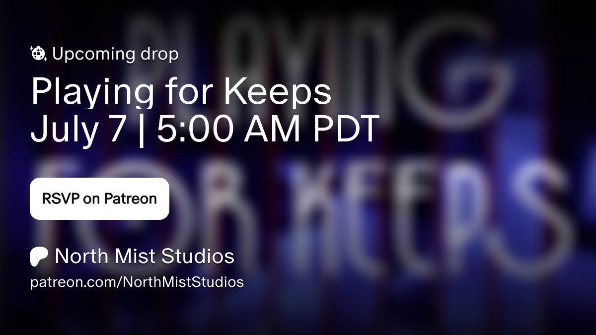 NorthMistStudio's tweet photo. Our lovely members over on Patreon said they wanted more from the world of The Concierge.  Mary Kirby's text-based short story "Playing for Keeps" drops this Tuesday!  https://t.co/SqTAXrwJoQ https://t.co/cPdAtpkSik