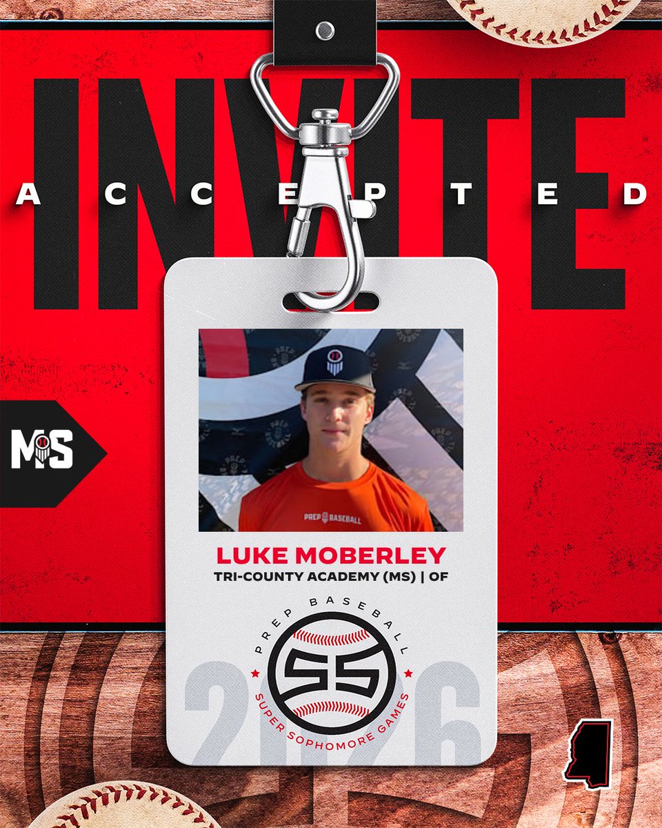 PrepBaseballMS's tweet photo. #𝐒𝐄𝐒𝐒𝐆𝟐𝟔: 𝐈𝐧𝐯𝐢𝐭𝐞 𝐀𝐜𝐜𝐞𝐩𝐭𝐞𝐝 🤩

'29 OF Luke Moberley (@LukeMoberley; @TriCountyBSB) is 𝐋𝐎𝐂𝐊𝐄𝐃 𝐈𝐍 🔐 and set to attend the 2026 Southeast Super Sophomore Games. 👏

📆: August 1-2, 2026
🏟️: LakePoint Sports Complex

👤: https://t.co/IQBWOWBJue || @PrepBaseball