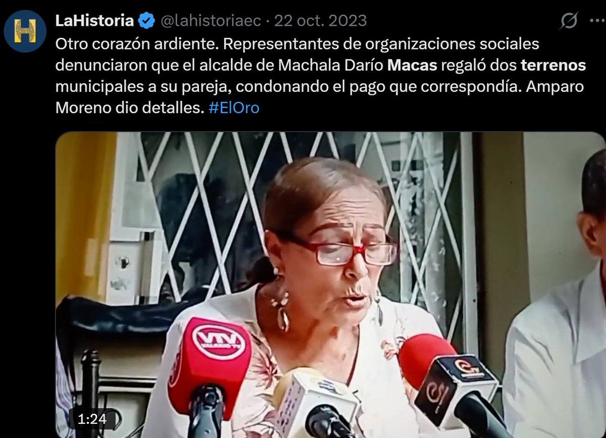 lahistoriaec's tweet photo. Hace años se sabía. En 2023 ya se denunció que el hoy detenido alcalde de Machala, Darío Macas, regaló dos terrenos municipales a una de sus parejas, condonando el pago que correspondía. Ahora está investigado por enriquecimiento ilícito. https://t.co/IipNU9Dt77