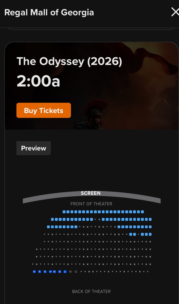 UltiimateLaxBro's tweet photo. @bprlatlsd @W_B_Rick Most people who want to see it opening night will probably go to Regal Mall of Georgia. Here’s a 2am showtime there btw https://t.co/5MegF5WXXf