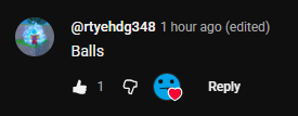 Pipoexists's tweet photo. shoutout to this specific guy that comments the word "balls" on EVERY SINGLE POST that i make on youtube https://t.co/86jWSRPtgm