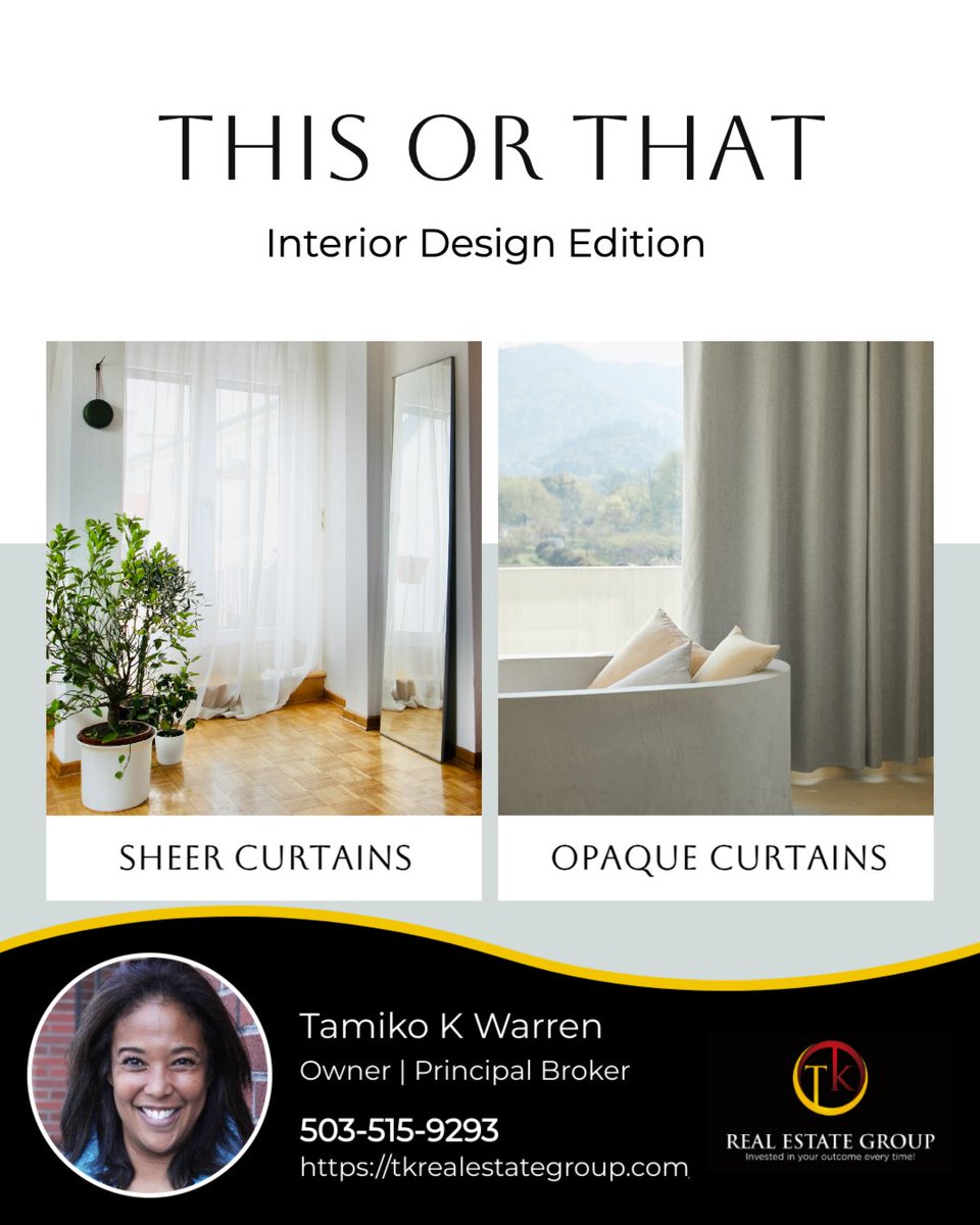 tkwarren1061's tweet photo. How do you prefer your home curtains: sheer or opaque? Sheer curtains offer a light, airy feel, while opaque curtains enhance privacy and light control. 

Which one do you prefer, or does it vary by room? https://t.co/XpYk0OX5iF