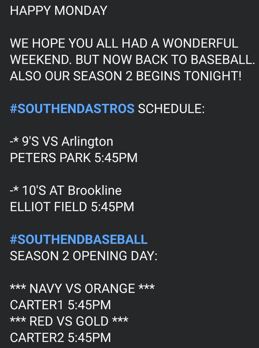 South End Baseball tweet media