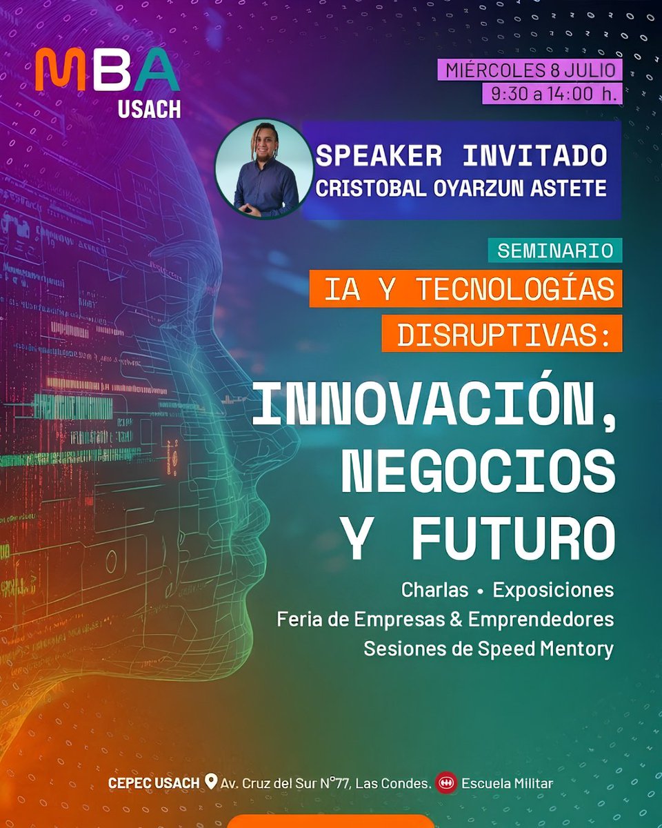 vivedetuarteNFT's tweet photo. Este miércoles 8 estaré participando con una charla delirante en este gran seminario organizado por @nodozer0 y @USACHMBA  

Por los asistentes, organizadores y temas, será sin duda una jornada épica, obligatoria si estas en Stgo

Detalles, parrilla y-últimos-cupos en comentarios https://t.co/N5pKFwwZwF