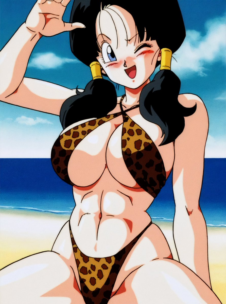 mongerretro's tweet photo. Videl (Dragon Ball Z) at the Beach https://t.co/b9X4vyaAZt