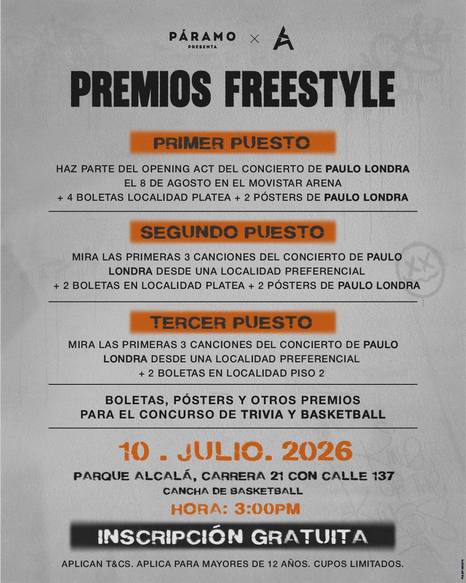 paramo_presenta's tweet photo. 🚨 ¿Te imaginas abrirle un show a @paulolondra ? 🚨
Este 10 de julio podría volverse una realidad 🎤
Inscríbete en este link https://t.co/82bbbeXphp  y ven a jugar por ese sueño 🔥

⚠️ Aplican términos y condiciones
👀 Aplica para mayores de 12 años https://t.co/JJSrOug9KH