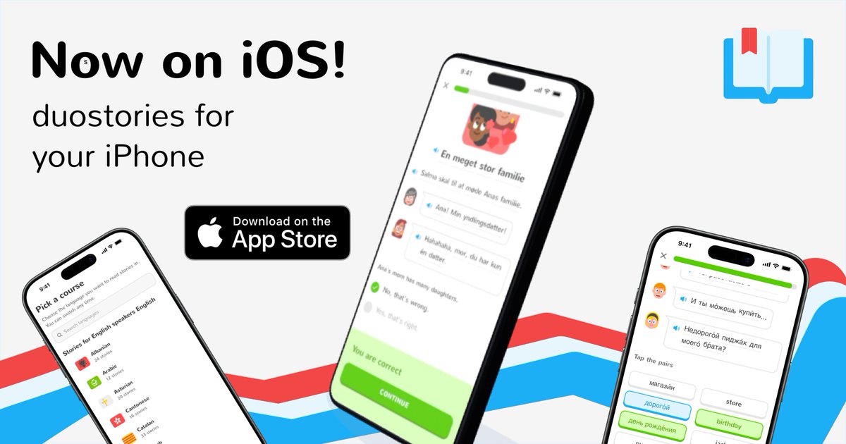 DuostoriesNews's tweet photo. Finally we have been approved by Apple and are happy to release the new Duostories app for iPhone users! https://t.co/8fArA7ldRh