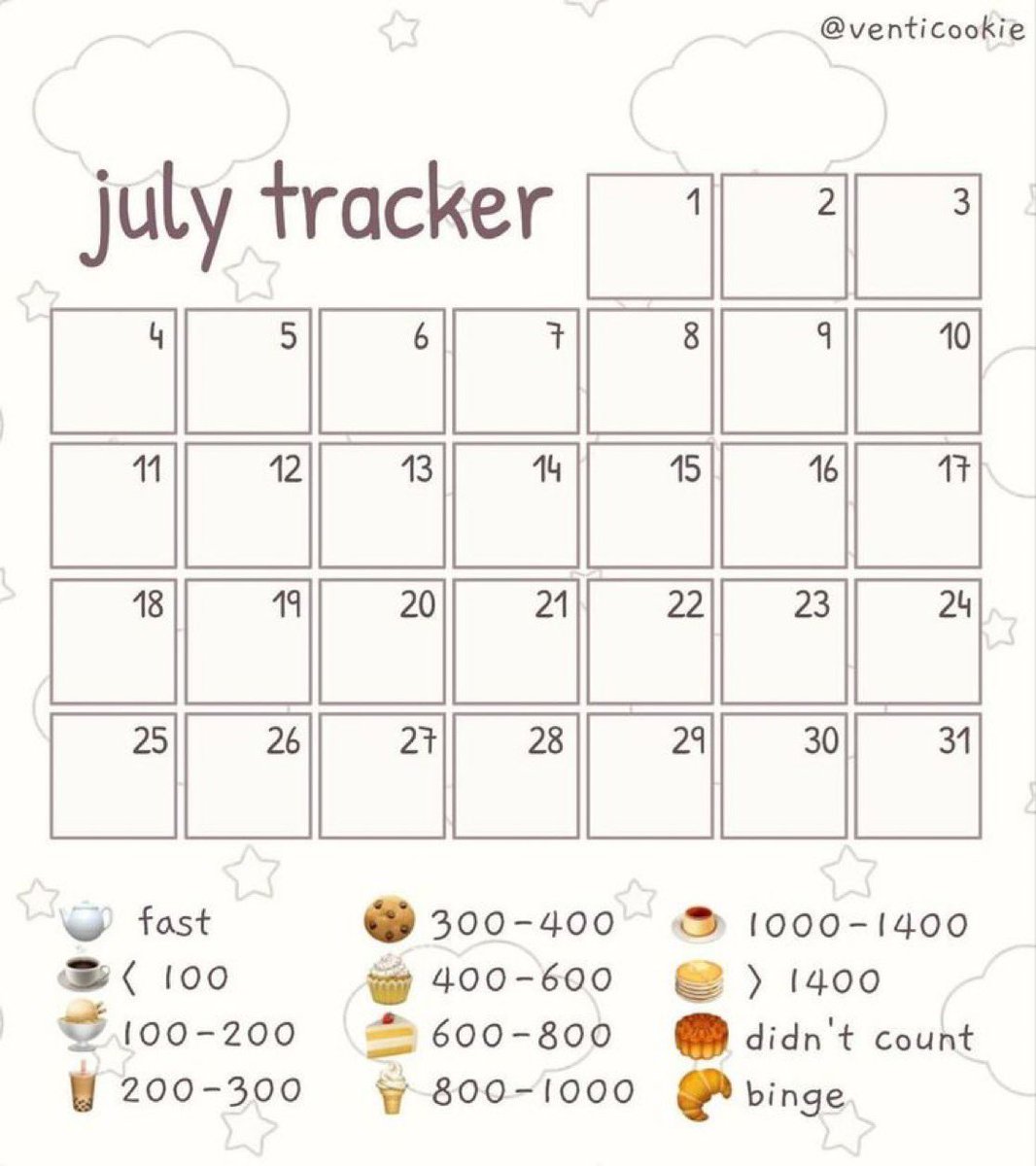 cigmoss's tweet photo. july tracker https://t.co/8HRSrAsGaF