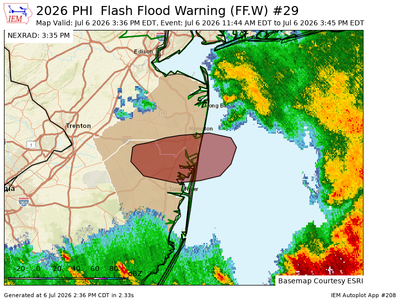 PHI expires Flash Flood Warning for Monmouth, Ocean [NJ] https://t.co ...