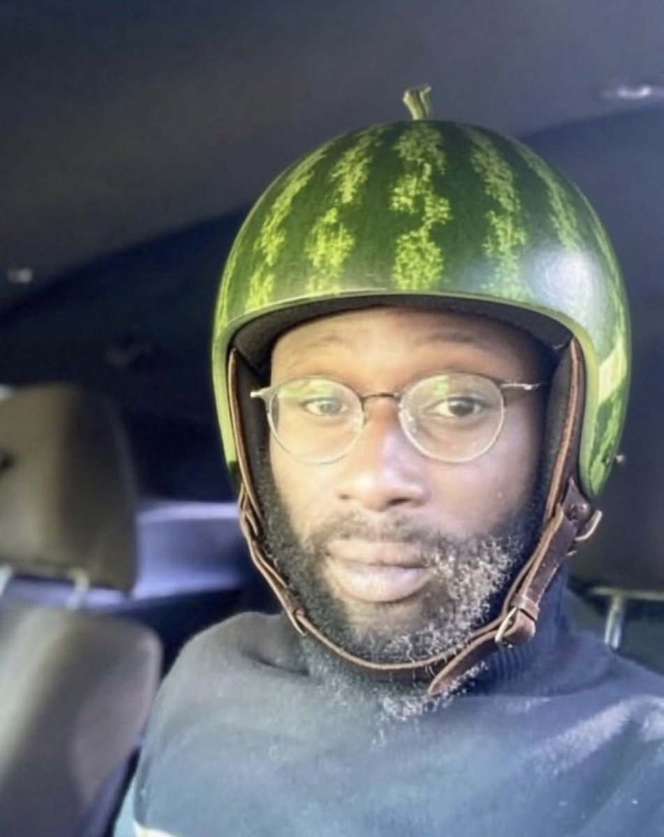 RacistMemeDepot's tweet photo. @B1TuckerCarlson Bro I designed a custom Kevlar helmet just for you it’s the “BTC MelonLite “ to keep you safe from the white boogeyman lol. Dm me and send me your shipping address and Helmet size I’ll hook you up. https://t.co/zSVoKN05iW