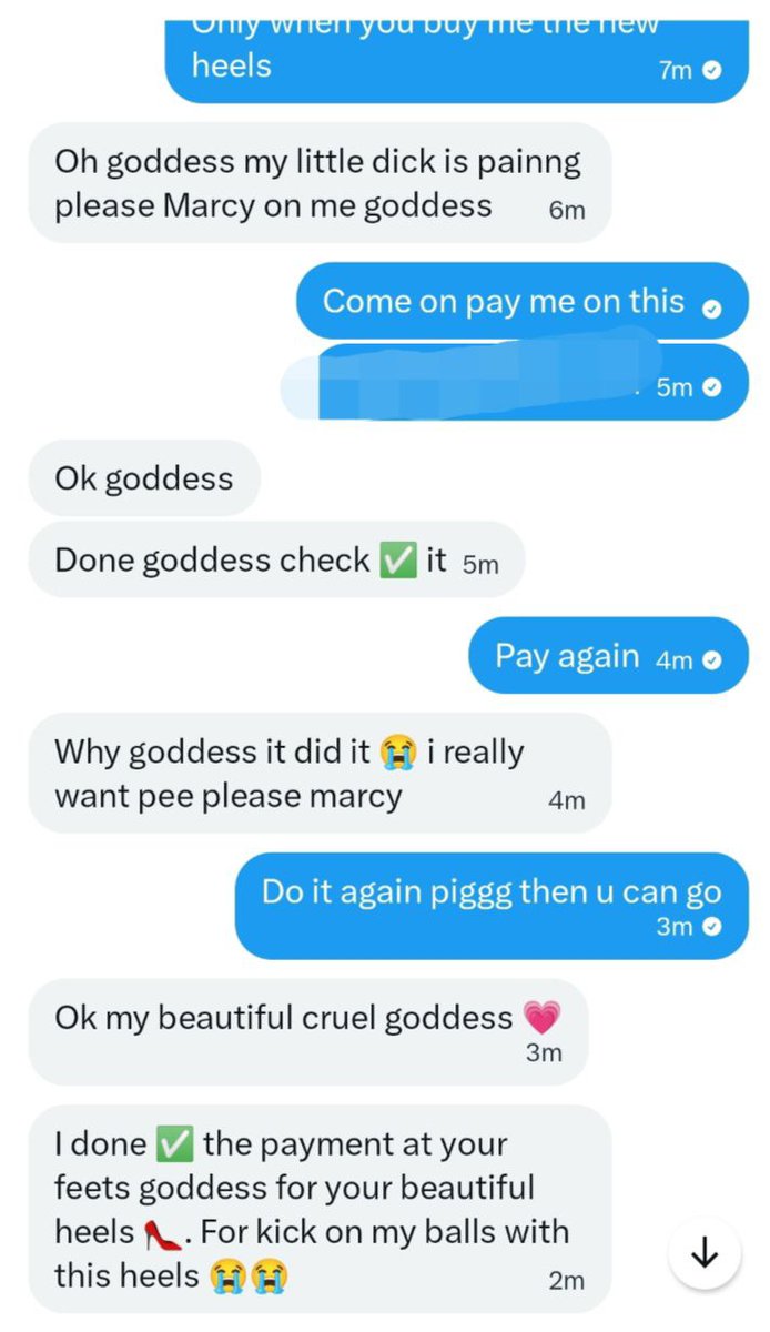 hotwifeameya's tweet photo. He pay me for my permission for pee 🤣🤣 such a stupid loser .
Keep serving me bitches https://t.co/3kzZEcHwNd