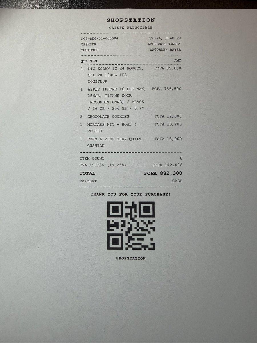 shopperphp's tweet photo. Shopper POS addon WIP 🚧. Print Receipt example https://t.co/cogdX5iYhb