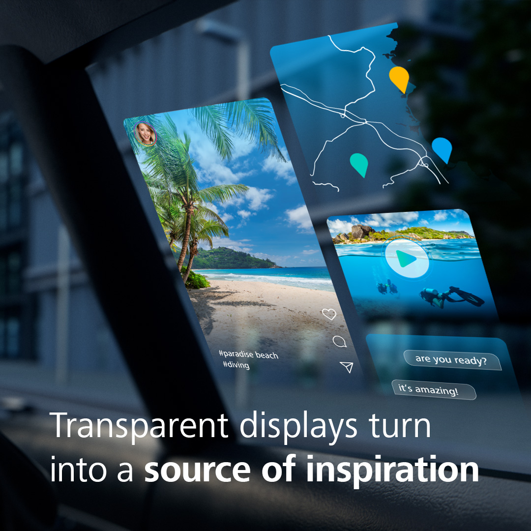 ZEISS_Group's tweet photo. How do you look for your next travel destination? 🏝️
With transparent displays by ZEISS Microoptics, every ride turns into a source of inspiration:
Dream destinations and travel content flowing through the window.
#ZEISS #Microoptics #Innovation #SmartMobility #FutureofMobility https://t.co/5qnlHDUHvo