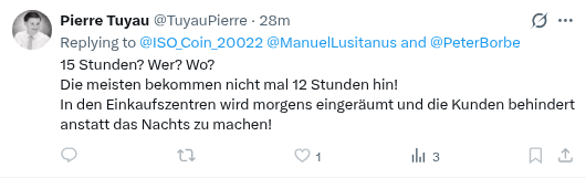 ISO_Coin_20022's tweet photo. @PeterBorbe Wenn man für seine eigenen "Fehlentscheidungen" andere in die Mitverantwortung ziehen möchte und am Ende Argumentativ die Luft ausgeht, wird geblockt.
Ich wiederhole: Große Teile des Einzelhandel haben 15 Stunden und mehr am Tag geöffnet. Pers. Organisationstalent... https://t.co/INu1dAD0bx