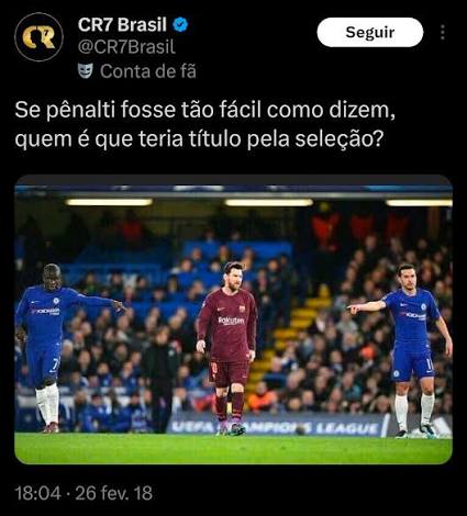 gsguilherme30's tweet photo. Eu lembro do que o Cr7 o Lendário e o Cr7 Brasil falavam na década passada kkkkkk https://t.co/CcOIRtWlQj