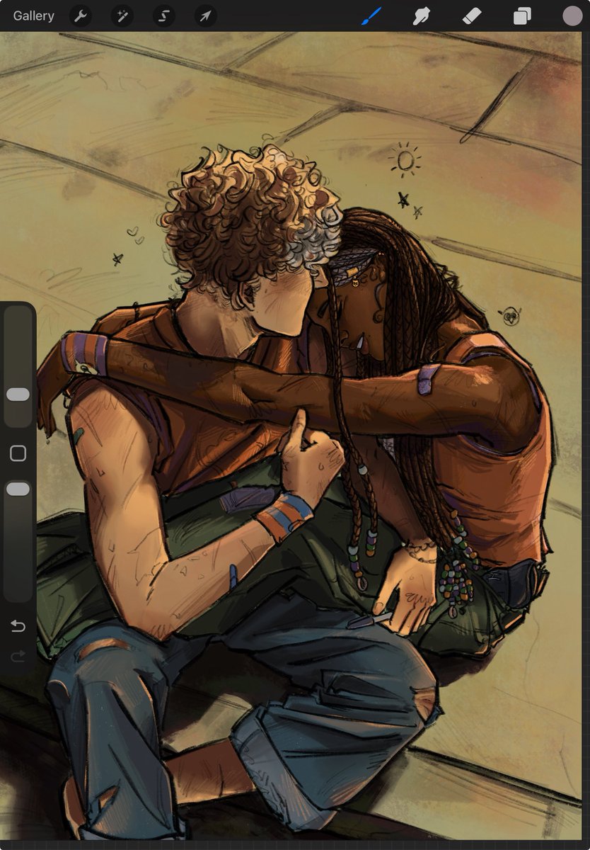abbystrawberi's tweet photo. Summer #Percabeth WIP update☀️
   Mostly the base colors rn!! I’m finally out of my extreme heat warning, but they aren’t<3

 #PercyJackson https://t.co/yvMg7sDkLL