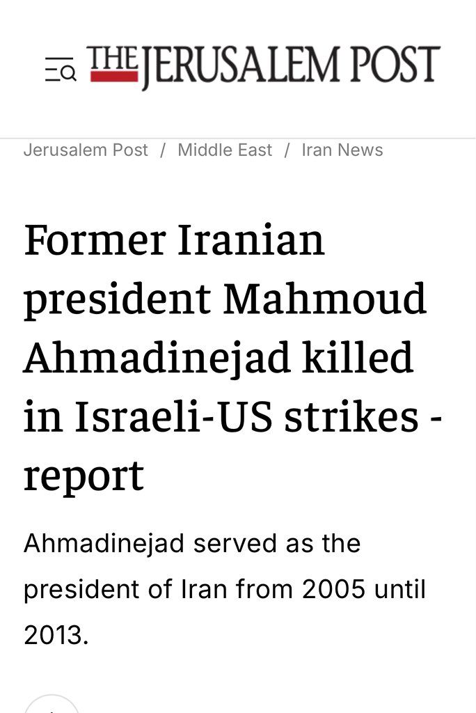 ChinasaNworu's tweet photo. This is the Ahmadinenjad they told us they killed  during USA And Israeli strike . “Onye aghoriri ka agwara”
~~~~~~~~~~~~~~~~~

Iran’s former president has appeared at the funeral of Ayatollah Ali Khamenei despite having been reported killed at the start of the war.

🔗: https://t.co/KMJD6vSmHd
@radiobiafralive