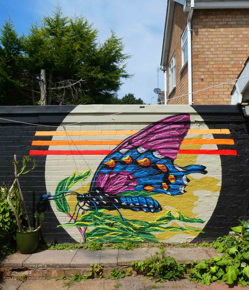 GRAFFOFLARGE's tweet photo. celebrating Butterfly day in my garden #butterfly #butterflyday #streetart #graffiti #lineart https://t.co/EAdXC40G2v