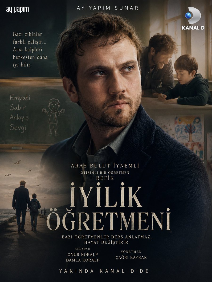 dizi4525's tweet photo. Başrolde Aras Bulut İynemli yer alıyor. Otizmli öğretmen Refik'in; umut, sevgi ve hayata dokunan etkileyici hikâyesini anlatacak dizinin senaryosunu Onur Koralp ve Damla Koralp kaleme alıyor.
#İyilikÖğretmeni #ArasBulutİynemli #AyYapım #KanalD https://t.co/bQG49NxKKu