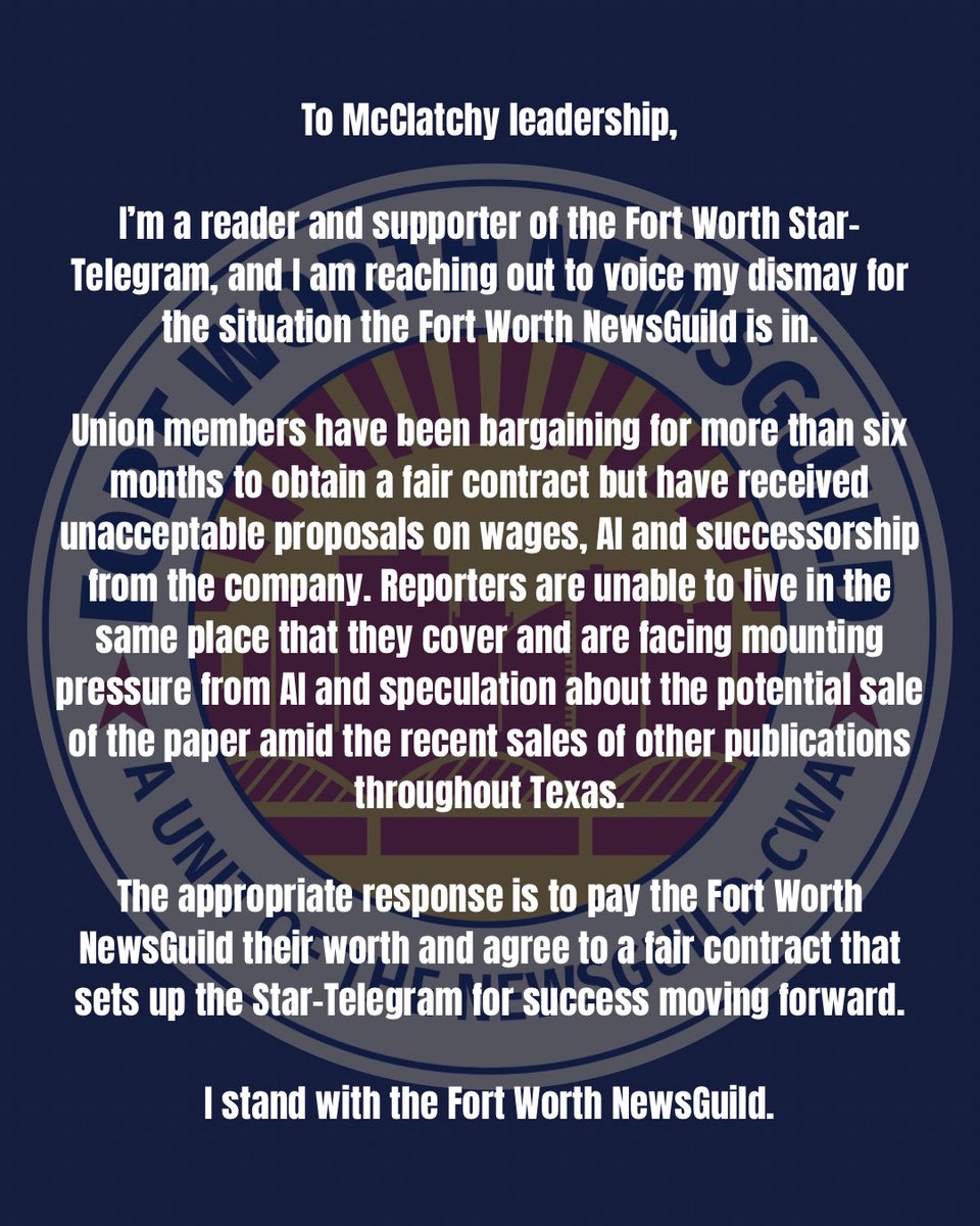 Fort Worth NewsGuild ☀️ tweet media