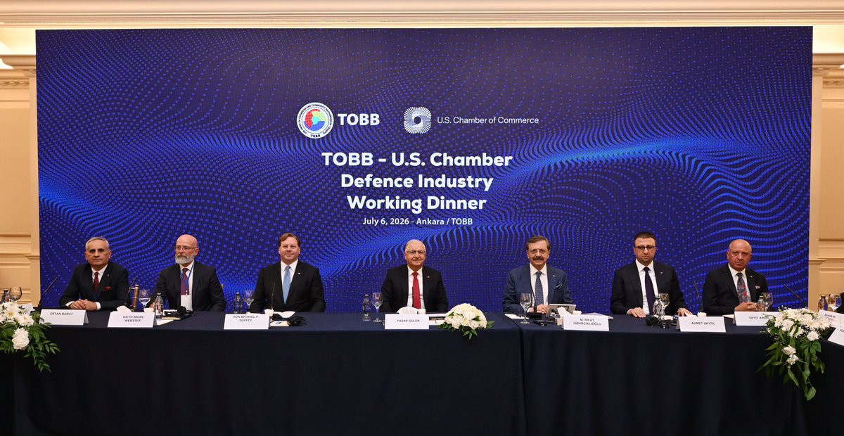 RHisarciklioglu's tweet photo. Milli Savunma Bakanımız Sayın Yaşar Güler, ABD Savaş Bakanlığı Müsteşarı Sayın Michael Duffey’in katılımıyla "TOBB-ABD Ticaret Odası Savunma Sanayi Çalışma Toplantısı"nı gerçekleştirdik.

Birliğimizin ev sahipliğinde düzenlenen toplantıda; ABD Ticaret Odası Savunma ve Havacılık Konseyi Başkanı Keith Webster, TOBB Türkiye Savunma Sanayi Meclisi Başkanı Ahmet Akyol, TOBB Türkiye Yazılım Meclisi Başkanı Ertan Barut ve Türk - ABD savunma - havacılık sanayi firma temsilcileriyle iş birliği imkanlarını değerlendirdik.